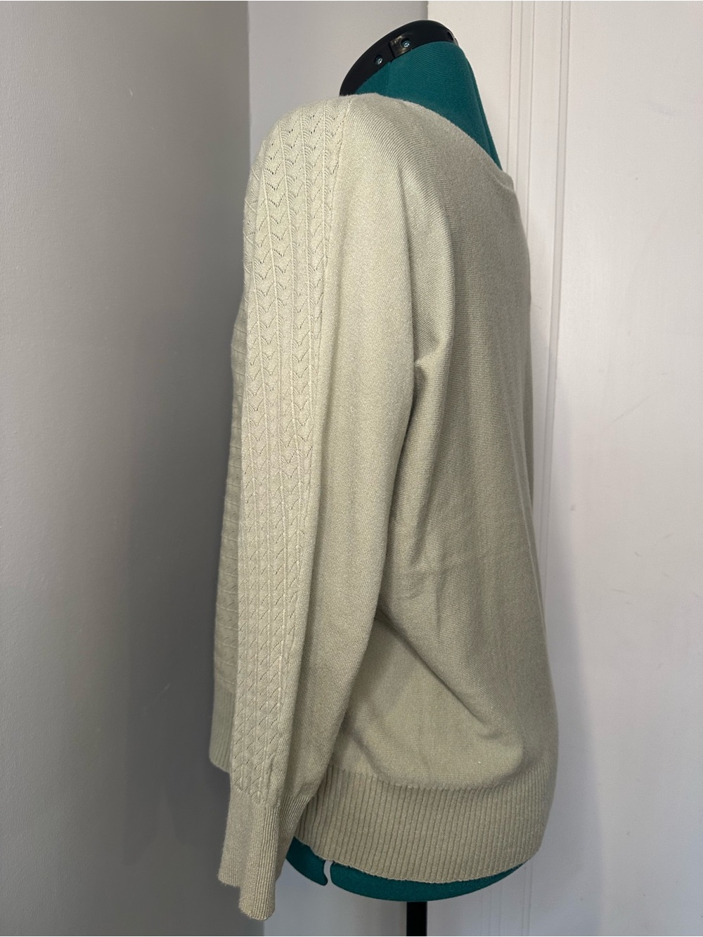VILA Cream Textured Crew Neck Sweater - Picture 6 of 8